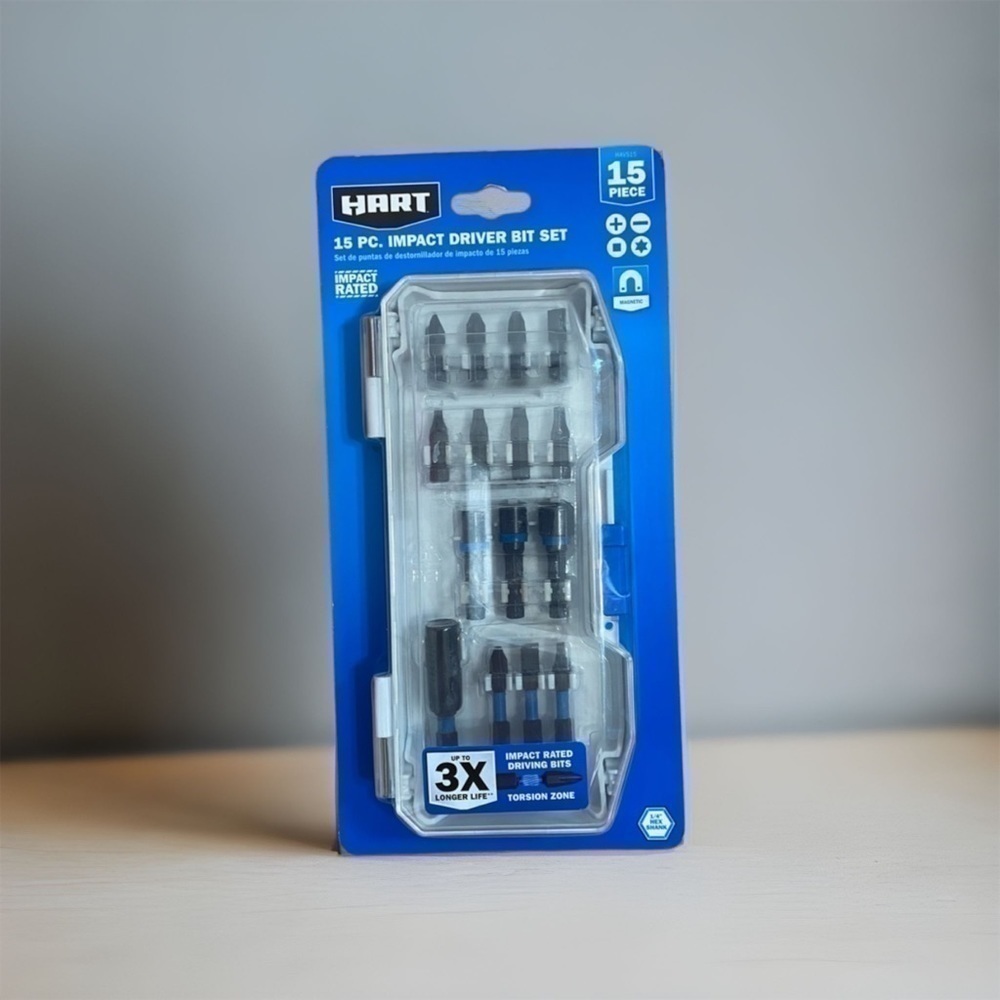 Hart 15 pc Impact Driver Bit Set NEW Torsion Zone